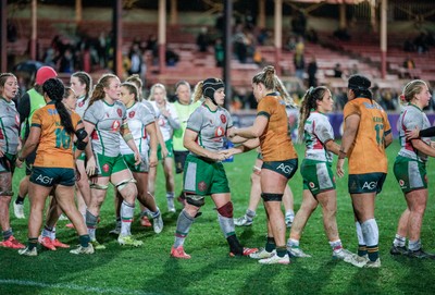 010825 - Australia Women v Wales Women - Bethan Lewis of Wales shakes the opposition hands at the end of the match