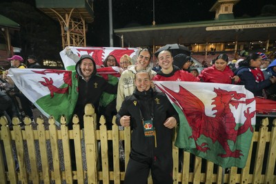 010825 - Australia Women v Wales Women - Katherine Baverstock of Wales with supporters at the end of the match