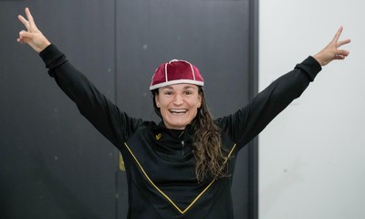 010825 - Australia Women v Wales Women - Jasmine Joyce of Wales with her 50th cap