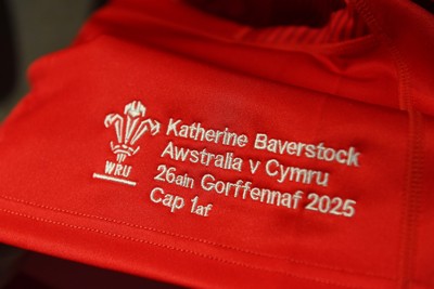 260725 - Australia Women v Wales Women - Katherine Baverstock of Wales match shirt