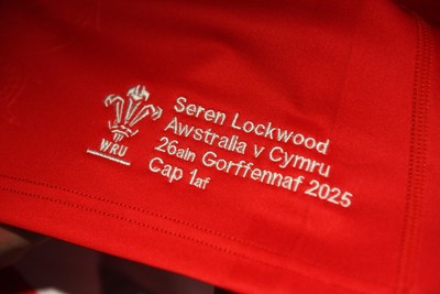 260725 - Australia Women v Wales Women - Seren Lockwood of Wales match shirt