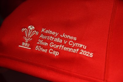 260725 - Australia Women v Wales Women - Kelsey Jones’ 50th cap match shirt