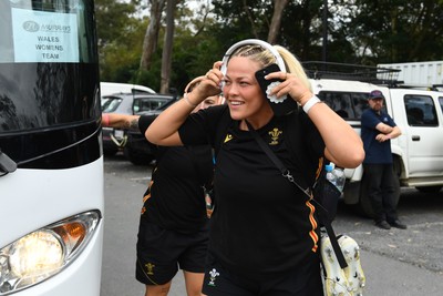 260725 - Australia Women v Wales Women - Kelsey Jones of Wales arrives at the ground