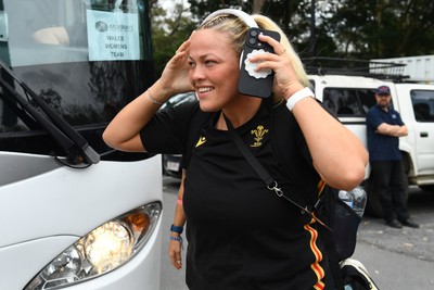 260725 - Australia Women v Wales Women - Kelsey Jones of Wales arrives at the ground