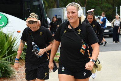 260725 - Australia Women v Wales Women - Kelsey Jones of Wales arrives at the ground