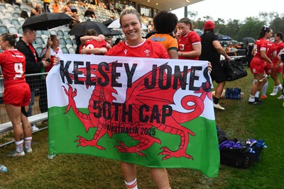 260725 - Australia Women v Wales Women - Kelsey Jones of Wales at the end of the match