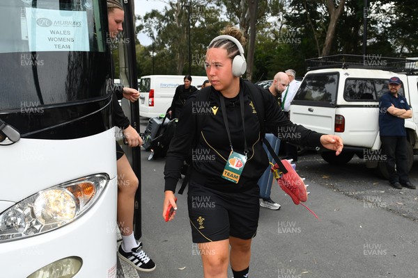 260725 - Australia Women v Wales Women - Katherine Baverstock of Wales arrives at the ground