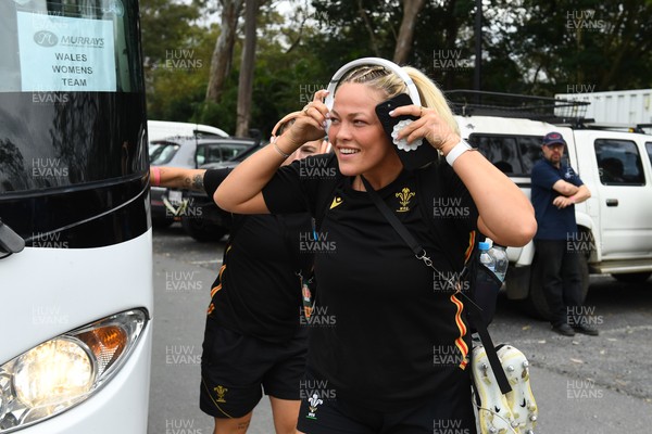 260725 - Australia Women v Wales Women - Kelsey Jones of Wales arrives at the ground