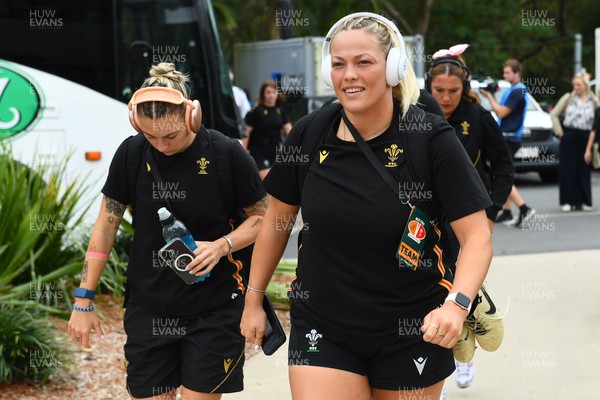 260725 - Australia Women v Wales Women - Kelsey Jones of Wales arrives at the ground