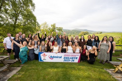 220526 - WRU National League North Wales Trophy Presentation - Bala RFC Women - Bala RFC Women lift the trophy