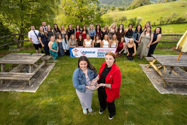 220526 - WRU National League North Wales Trophy Presentation - Bala RFC Women - Captain Beca Roberts is presented the trophy by Sian Jenkins