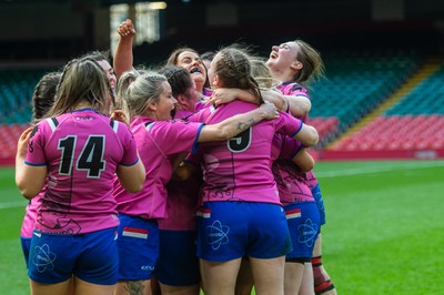 180426 - Bala v Machynlleth - WRU Women's National Bowl - Bala players celebrate