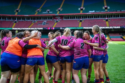180426 - Bala v Machynlleth - WRU Women's National Bowl - Bala players celebrate