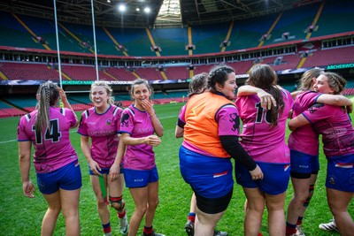 180426 - Bala v Machynlleth - WRU Women's National Bowl - Bala players celebrate