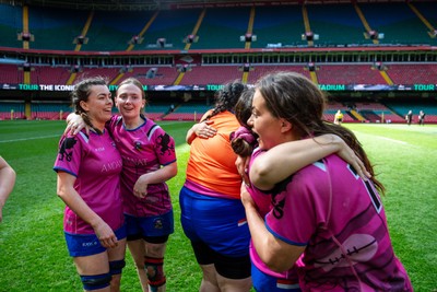 180426 - Bala v Machynlleth - WRU Women's National Bowl - Bala players celebrate