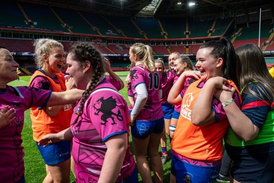 180426 - Bala v Machynlleth - WRU Women's National Bowl - Bala players celebrate