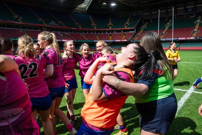 180426 - Bala v Machynlleth - WRU Women's National Bowl - Bala players celebrate