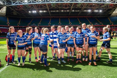180426 - Bala v Machynlleth - WRU Women's National Bowl - Machynlleth players after the match