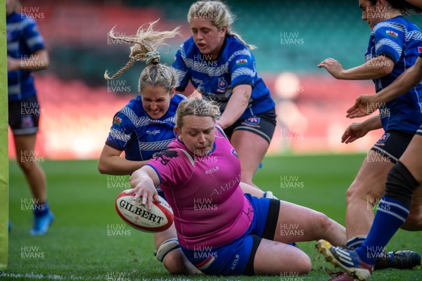 180426 - Bala v Machynlleth - WRU Women's National Bowl - Sara Jones of Bala scores try
