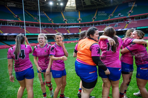 180426 - Bala v Machynlleth - WRU Women's National Bowl - Bala players celebrate