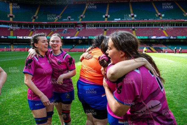 180426 - Bala v Machynlleth - WRU Women's National Bowl - Bala players celebrate