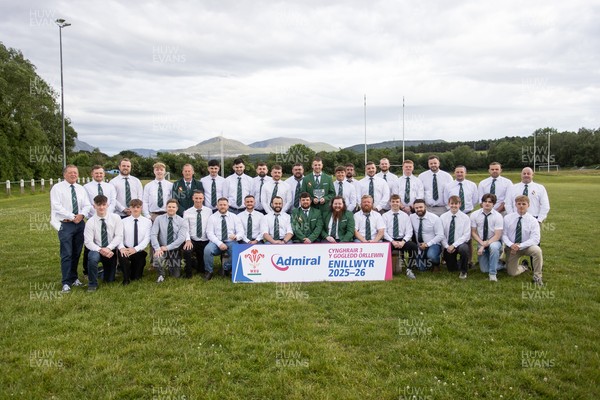 300526 - Admiral National League 3 North West League Presentation Bangor RFC - Captain Calvin Williams lifts the trophy alongside his team mates