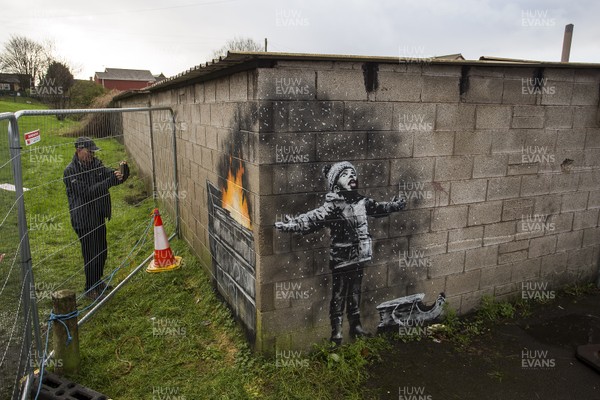 201218 - Picture shows the Banksy artwork in the Taibach area of Port Talbot
