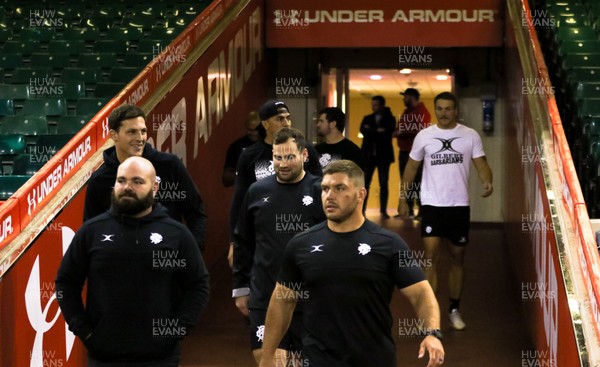 291119 - Barbarians Captain's Run - Team members make their way down the tunnel during the Barbarians Captain's Run at the Principality Stadium ahead of their match against Wales