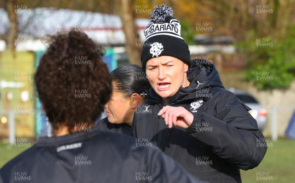 271119 - Barbarians Rugby Training Session, Penarth RFC - Coach Rachel Taylor during The Women's Barbarians training session at Penarth RFC ahead of their match against Wales