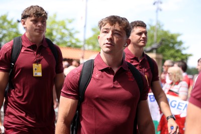 270626 - Barbarians v Wales - Friendly - Dan Edwards of Wales arrives at the stadium