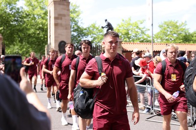 270626 - Barbarians v Wales - Friendly - Reuben Morgan-Williams of Wales arrives at the stadium
