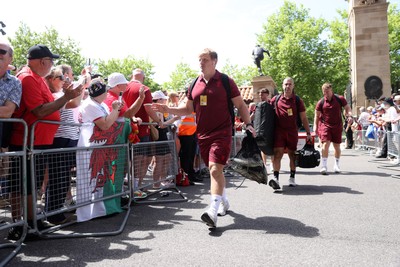 270626 - Barbarians v Wales - Friendly - Jac Morgan of Wales arrives at the stadium
