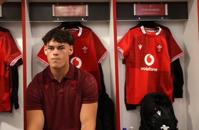 270626 - Barbarians v Wales - Friendly - Eddie James of Wales in the dressing room before the game