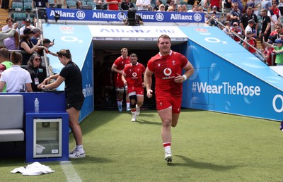 270626 - Barbarians v Wales - Friendly - Dewi Lake of Wales leads the team out