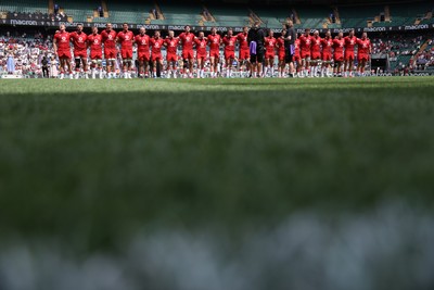 270626 - Barbarians v Wales - Friendly - Wales during the anthem