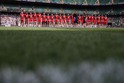 270626 - Barbarians v Wales - Friendly - Wales during the anthem