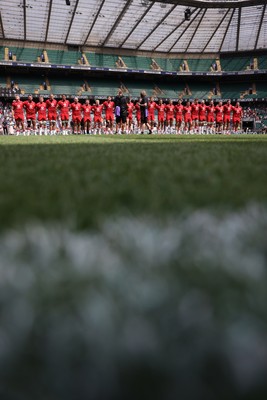 270626 - Barbarians v Wales - Friendly - Wales during the anthem