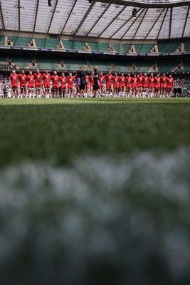 270626 - Barbarians v Wales - Friendly - Wales during the anthem