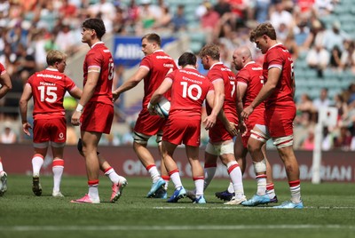 270626 - Barbarians v Wales - Friendly - Wales after Kieran Hardy of Wales scores a try
