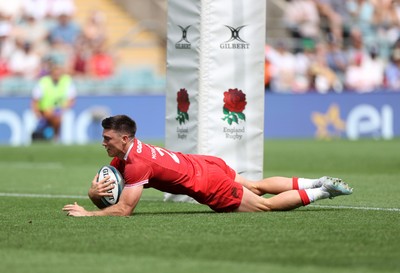 270626 - Barbarians v Wales - Friendly - Reuben Morgan-Williams of Wales runs in to score a try