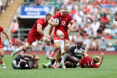 270626 - Barbarians v Wales - Friendly - Aaron Wainwright of Wales makes a break