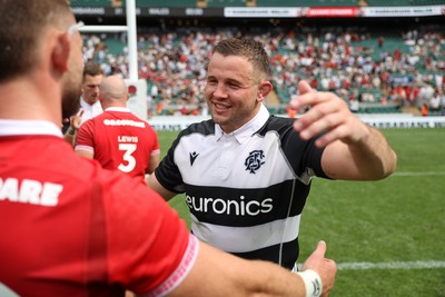 270626 - Barbarians v Wales - Friendly - Elliot Dee of Barbarians and Harrison Keddie of Wales 