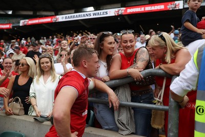 270626 - Barbarians v Wales - Friendly - Sam Costelow of Wales with family