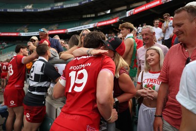 270626 - Barbarians v Wales - Friendly - Ryan Woodman of Wales with family at full time