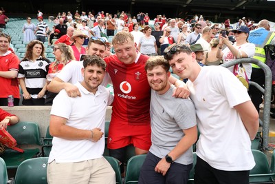 270626 - Barbarians v Wales - Friendly - Rhys Barratt of Wales with friends at full time