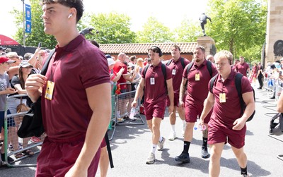 270626 - Barbarians v Wales -  Wales arrive at the Allianz Stadium
