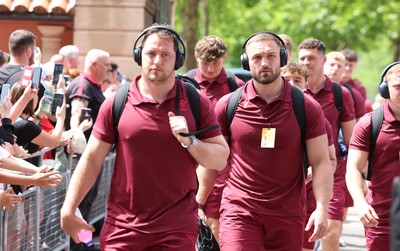 270626 - Barbarians v Wales -  Wales arrive at the Allianz Stadium