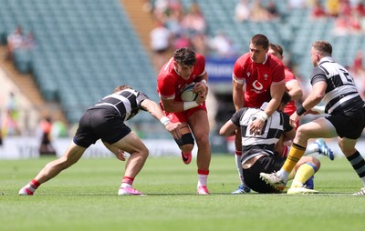 270626 - Barbarians v Wales - Eddie James of Wales charges forward