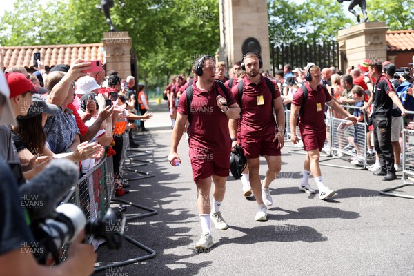 270626 - Barbarians v Wales - Friendly - Ryan Elias and Harrison Keddie of Wales arrive at the stadium