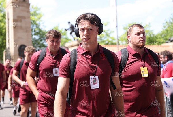 270626 - Barbarians v Wales - Friendly - Tom Rogers of Wales arrives at the stadium